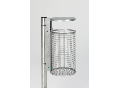 Afvalbak van draadgaas,v. buiten,50l,HxØ 740x430mm,romp verzinkt