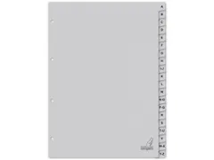 Tabblad ECO Kangaro A4 letters 180 grams grijs karton 4-gaats 20-delig