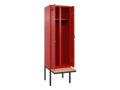 locker met bank,voor scheiding van kleding,HxBxD 2120x600x815mm,2vak