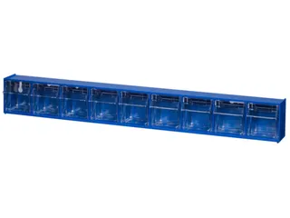 Assortimentsbak Hxbxd 80x600x65mm 9bakken Polystyreen Blauw - 1