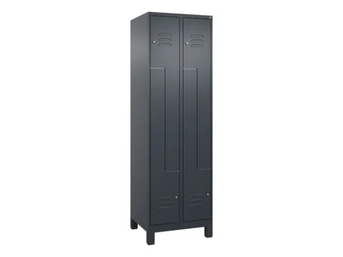 Z-garderobekast,HxBxD 1950x600x500mm,vak B 150/300mm,cil.-slot,voeten