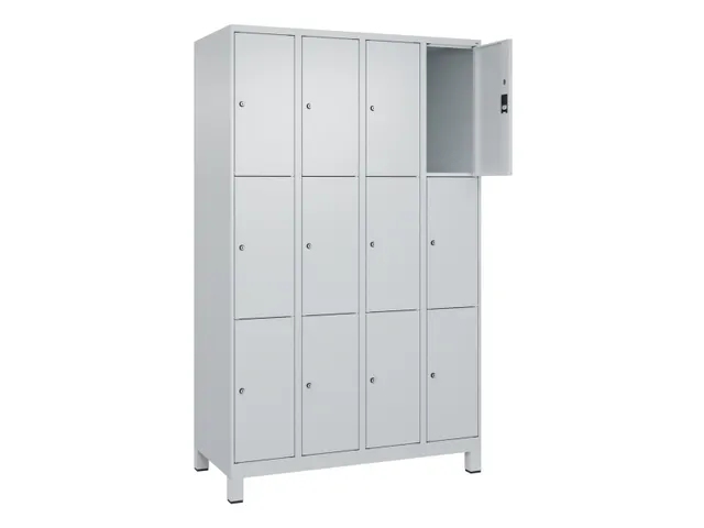 lockerkast,HxBxD 1950x1200x500mm,4x3vakken,vak B 300mm,cil.-slot