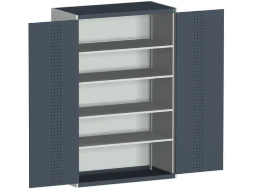 kast met geperforeerde platen,HxBxD 2000x1300x650mm,4xStalen bodem