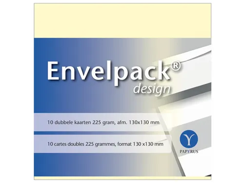 Dubbele kaart Papyrus Envelpack Design vierkant 130x130mm ivoor 894460