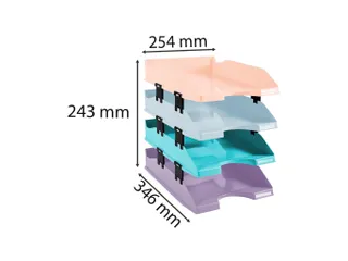 Set 4 brievenbakken COMBO pastelkleuren - 11