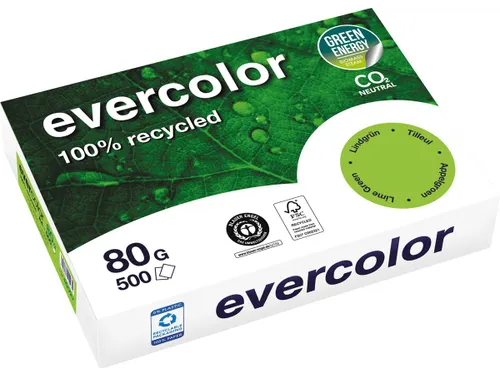 Gerecycleerd Kopierpapier Evercolor 80 Gram A4 Appelgroen