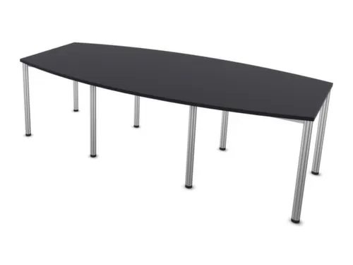 vergadertafel,HxBxD 740x2400x1200mm,vatvormig,CC-zwart