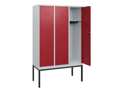 locker,HxBxD 1950x1200x500mm,3vak,vak B 400mm,cil.-slot,voetonderstel