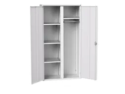 Lockerkast 2000x1050x550mm 4 vakken, dubbele vleugeldeur, RAL7035
