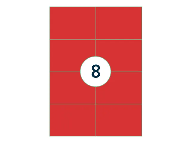 Gekleurde Etiketten 105x74mm Rood 42620 1000 Vel