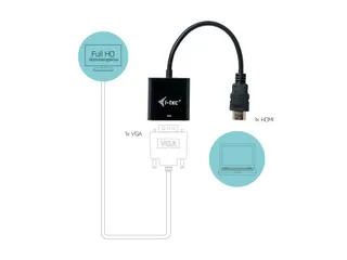 i-tec HDMI2VGAADA, 0,15 m, HDMI, VGA, Mannelijk, Vrouwelijk, 1920 x 10 - 4