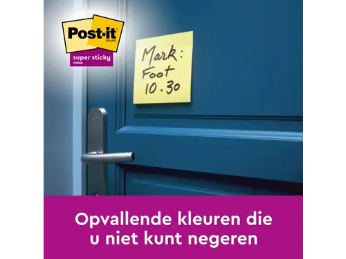 Memoblok Post-it 622 Super Sticky 47,6x47,6mm geel 12 stuks