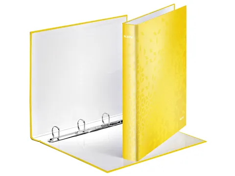 Ringband Leitz WOW A4 4-rings D-mech 25mm karton geel