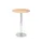statafel,HxØ 1116x800mm,rond,schotelvoet chroom,ronde buis,blad eiken
