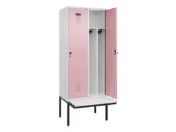 locker met bank,voor scheiding van kleding,HxBxD 2120x800x815mm,2vak