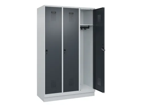 locker,HxBxD 1950x1200x500mm,3vak,vak B 400mm,draaigrendel,sokkel