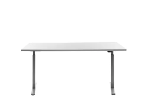 Elektrisch ihv bureau,HxBxD 700-1200x1600x800mm,blad wit,T-voet grijs