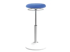 Mango zit-sta kruk Wit Blauw Stof 540-795mm gasveer voet