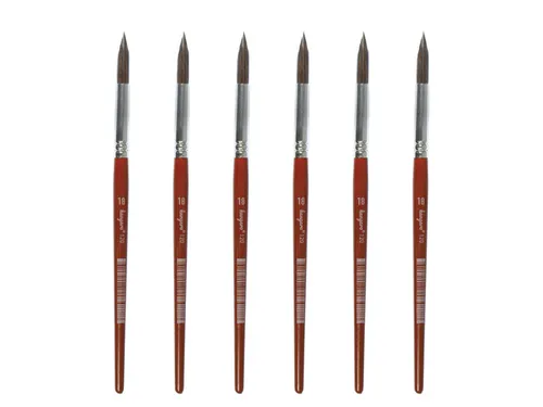 Penseel Kangaro Serie 120 rond Nr. 18 geitenhaar doos 6 stuks