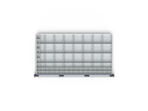 set inzetbakken,71bakken,v. front H 100mm,BxD 1050x650mm,kunststof