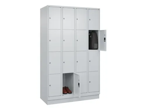 lockerkast,HxBxD 1950x1200x500mm,4x4vakken,vak B 300mm,cil.-slot