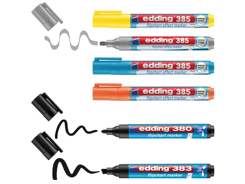 Edding 385 Flipchart effect marker Assorti + 380 en 383 6 stuks
