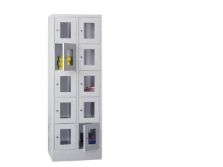 lockerkast,HxBxD 1850x600x500mm,2x5vakken,RAL7035,front RAL3000 - 1