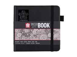 Schetsboek Sakura 80 witte vellen 140gr 120x120mm zwart