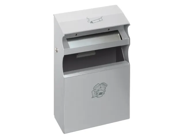 Combi-asbak Zilver 2/5 liter 540x300x140mm Overkapping Cilinderslot