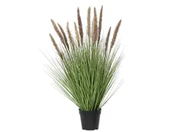 Kunstgras Everlands met pluimen 80cm bruin in pot