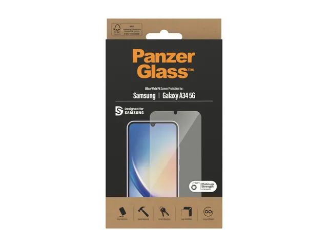 PanzerGlass Screen Protector Samsung Galaxy A34 5G | Ultra-Wide Fit