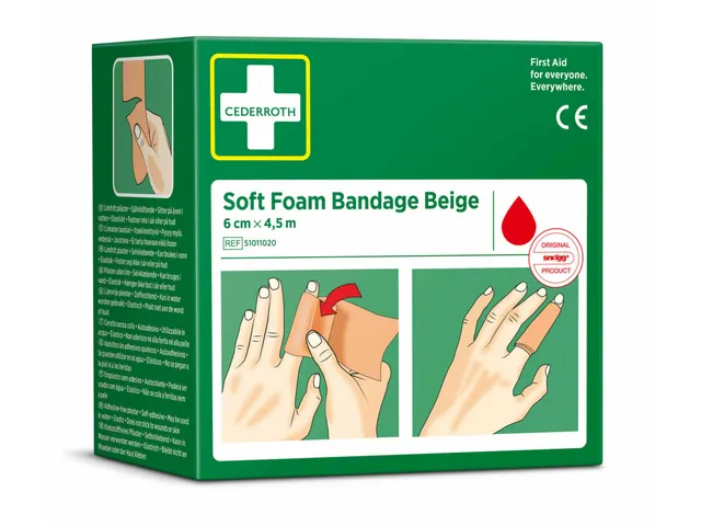 Bandage Cederroth Soft Foam beige 6cmx4.5m