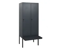 locker met bank,HxBxD 1950x800x815mm,2vak,vak B 400mm,draaigrendel