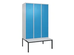 Armoire vestiaire avec banc HxlxP 2120x1200x815mm 3compart.