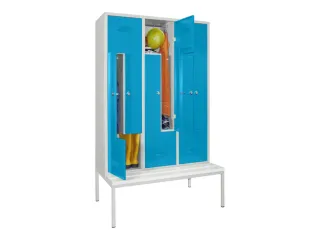 Z-garderobekast,HxBxD 2100x1200x800mm,RAL7035,front RAL5012 - 2