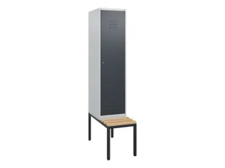 locker met bank,HxBxD 1950x400x815mm,1vak,vak B 400mm,cil.-slot - 1