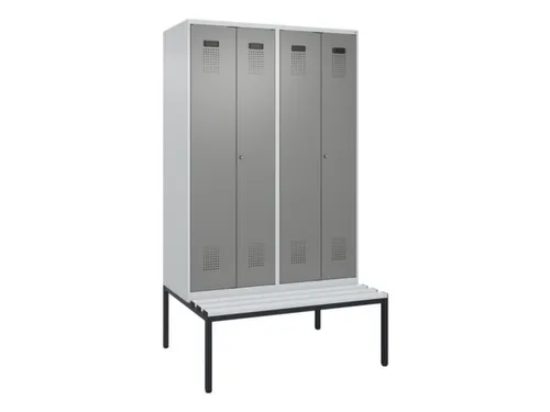 PBM-locker met bank,HxBxD 2120x1200x815mm,4vak,vak B 300mm