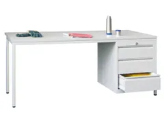 Bureau De Prestige Hxlxp 720X1700X800Mm 3Tiroirs À Droite Ral7035 Fa