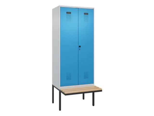 locker met bank,voor scheiding van kleding,HxBxD 2120x800x815mm,2vak