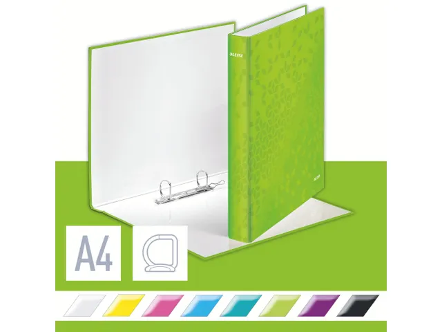 Ringband Leitz WOW A4 2-rings D-mech 25mm karton groen