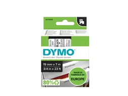 Labeltape Dymo 45800 D1 S720820 19mmx7m zwart op transparant