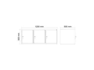 opzetkast,v. locker,3vak.,vak B 400mm,HxBxD 500x1200x500mm - 3