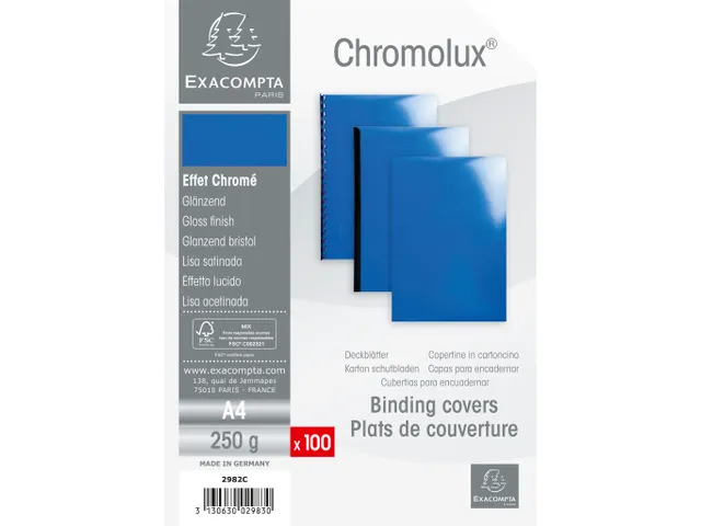 PK100 inbindkaft CHR OME 230g A4 blauw
