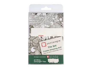 Sakura Zentangle Tiles 20 Delig Wit - 2