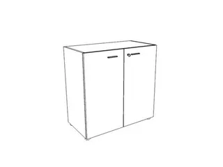 kantoorkast,HxBxD 860x860x450mm,1xhouten vloer,2ordnerhoogte,romp wit - 2