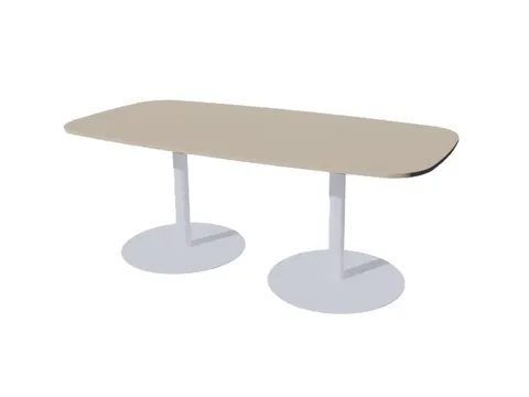 Linesto vergadertafel 200x100 deens ovaal lichtgrijs 25mm alu