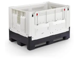 Palletbox,HxLxB 805x1200x800mm,565l,PE,zwart/ivoorkleurig - 1
