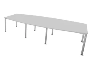 vergadertafel,HxBxD 740x3200x1400mm,vatvormig,MP-lichtgrijs - 1