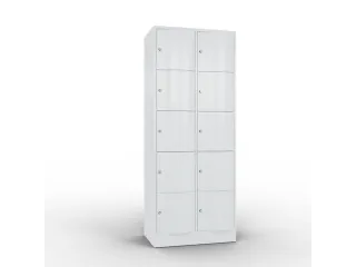 lockerkast cil.slot 1950x770x540mm 2x5 vakken RAL7035 front RAL7035 - 1