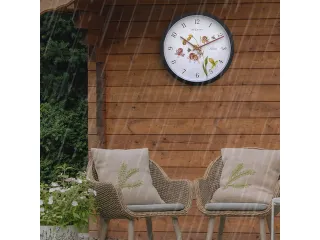 Buitenklok Nextime dia 30.5cm Silene cijfers, zwarte rand witte wijzer - 6